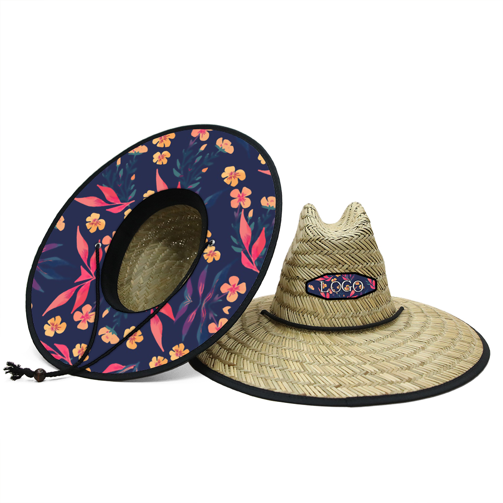 Fast delivery Summer Sunshade Natural Lifeguard straw hats Surf Panama straw hats