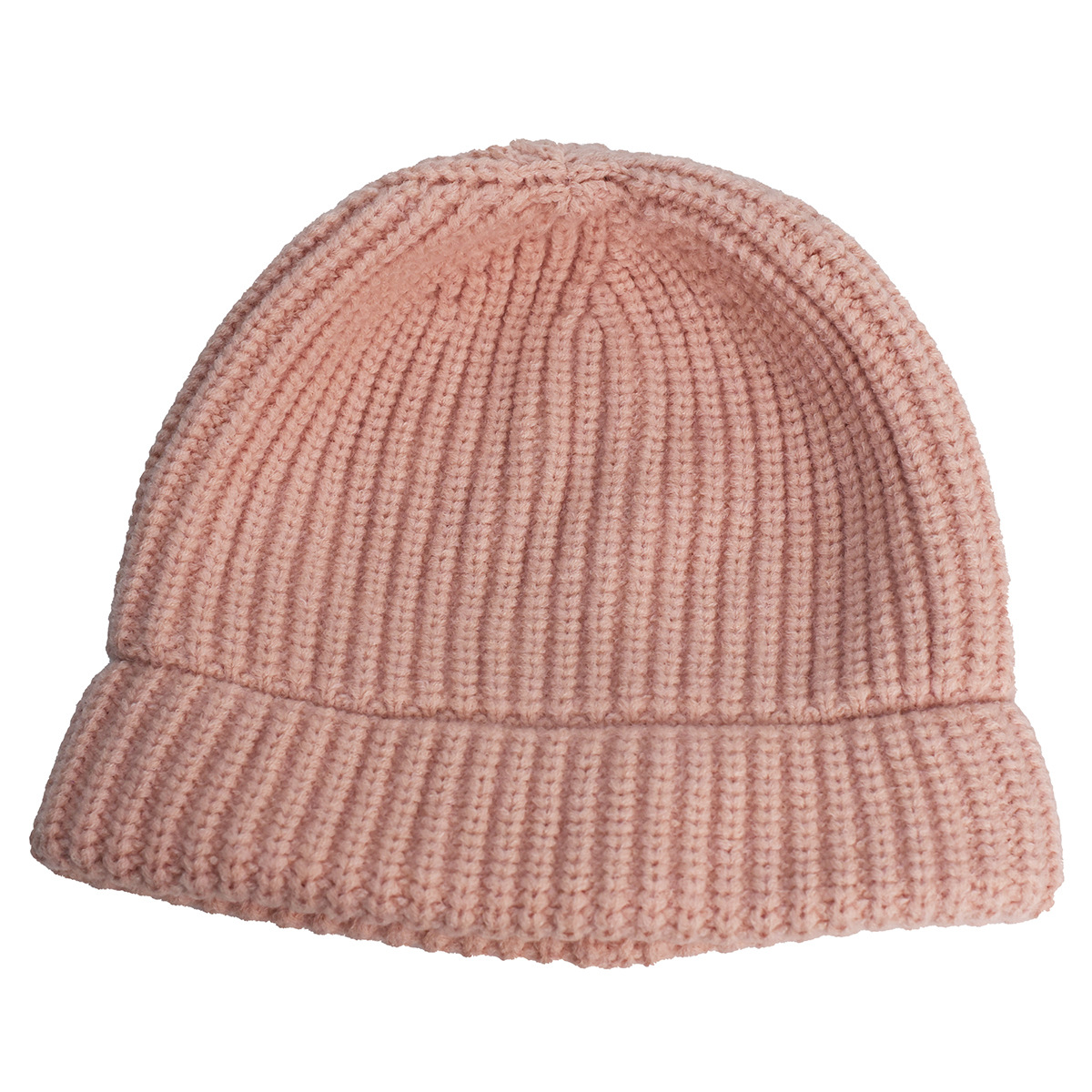 Brimmed acrylic long beanie without logo custom embroidery leather label pearls winter beanie knitted hat